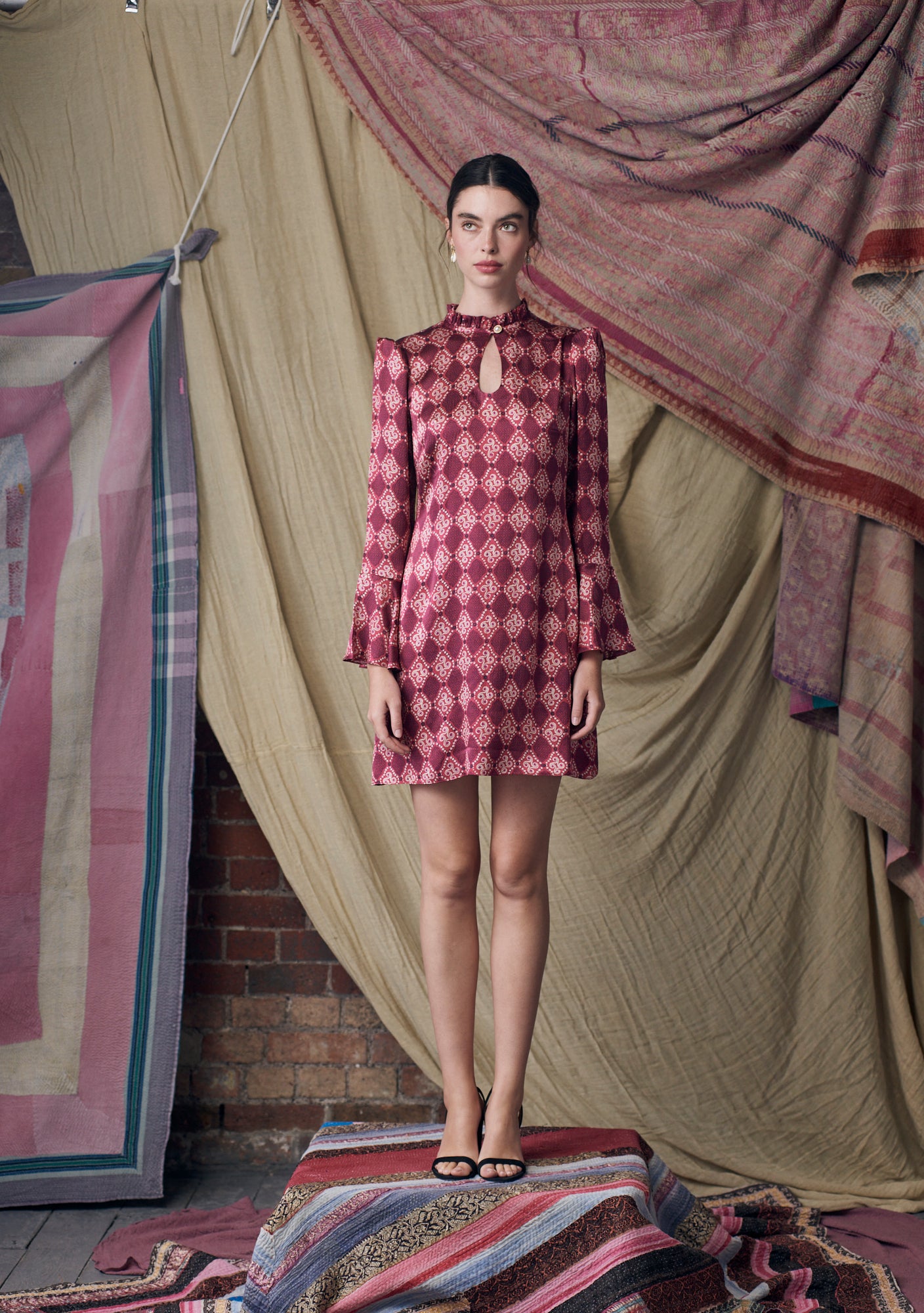 garnet mini dress Maddy High Vibrations – Muzungu Sisters UK Sleeve Length:Extra Long - 40.5