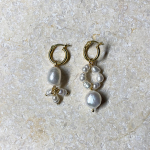 Pearl Hoop Earrings Gold II