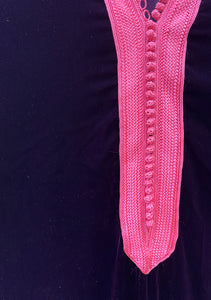 Alia Dress Aubergine with Pink