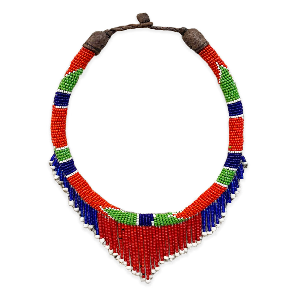 Beaded fringe necklace discount