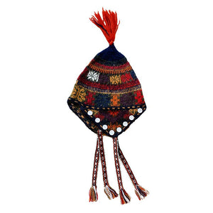 multicolour peruvian handwoven hat with trims for kids