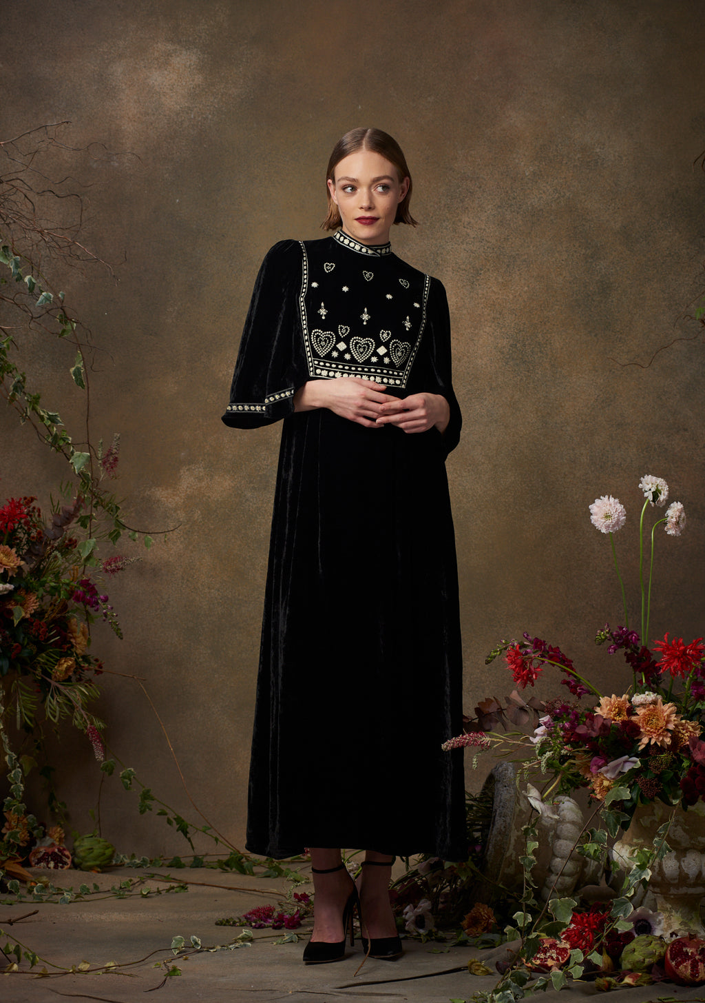 Lydia Dress Black Velvet
