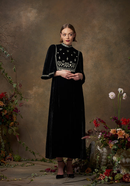 Lydia Dress Black Velvet  Muzungu Sisters UK