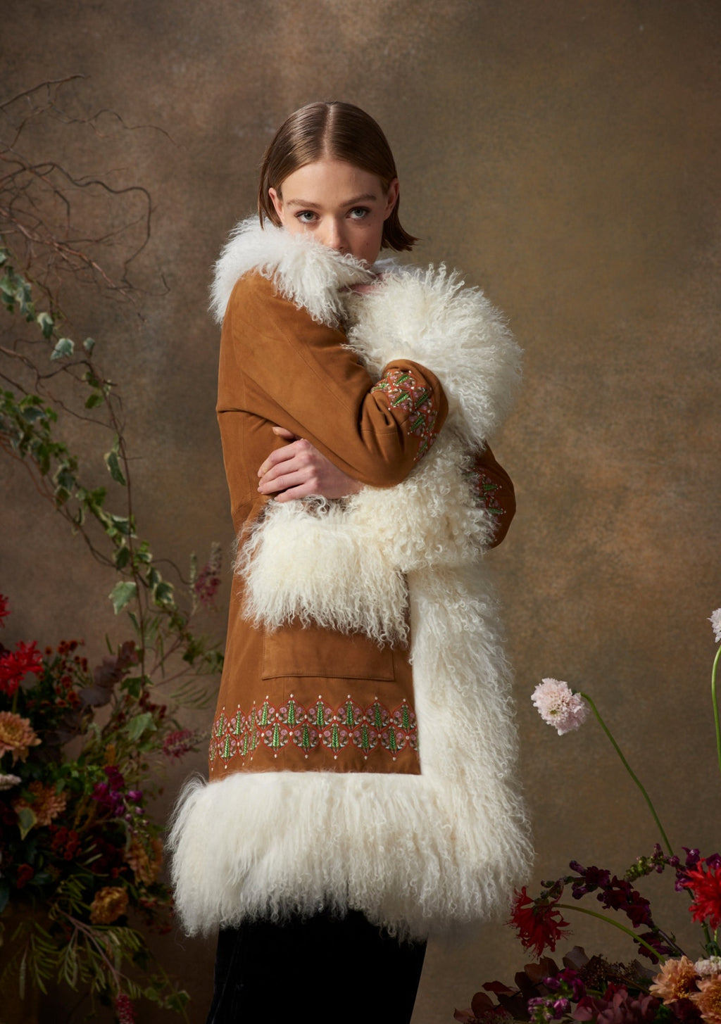 Bibi Coat Tan Suede