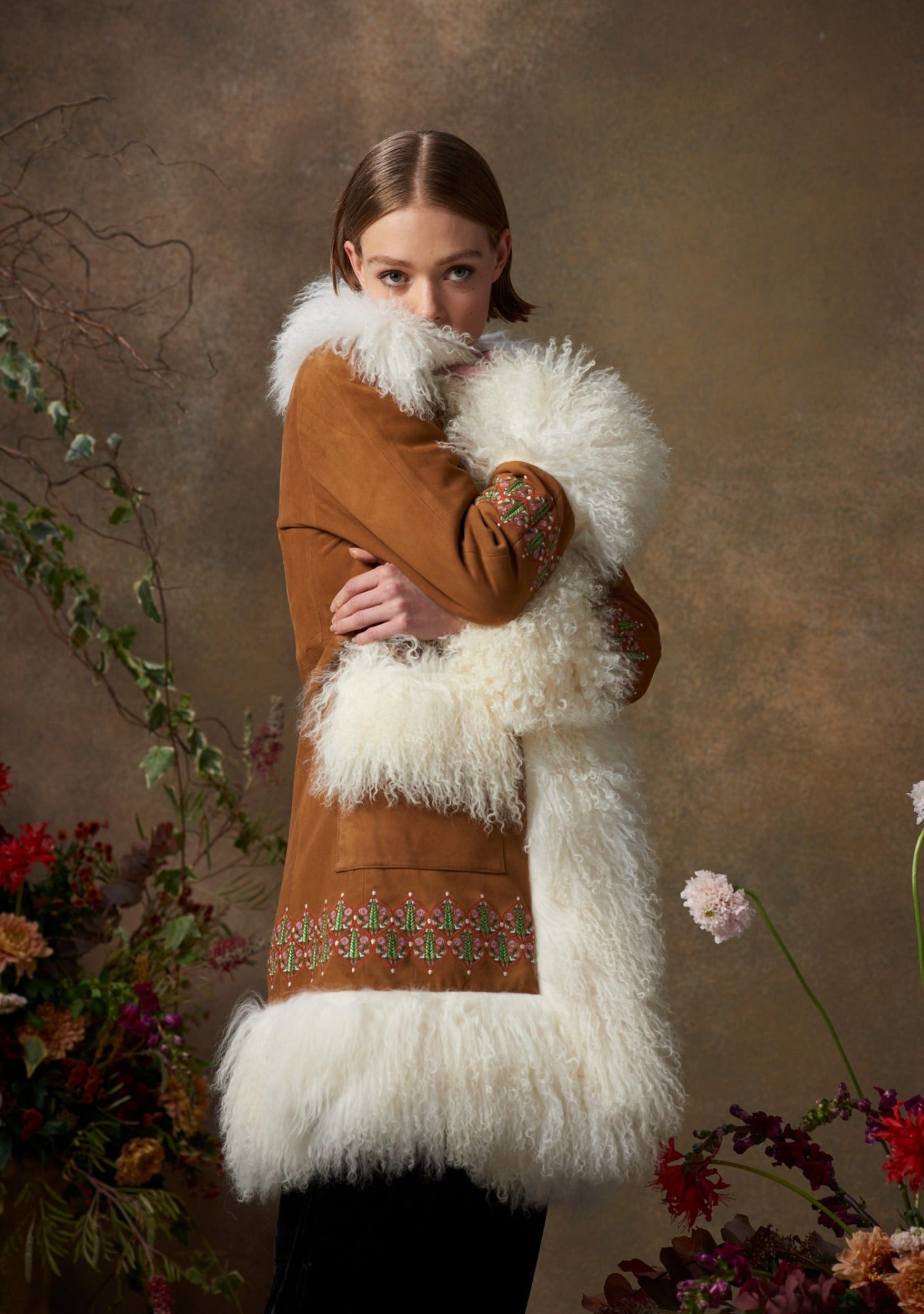 Bibi Coat Tan Suede