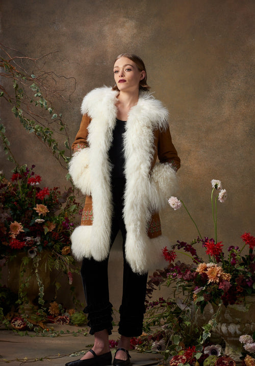 Bibi Coat Tan Suede