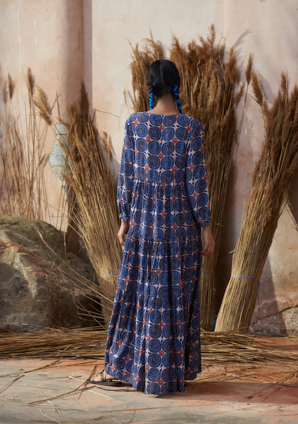 Frangipani Dress Snake Cobalt