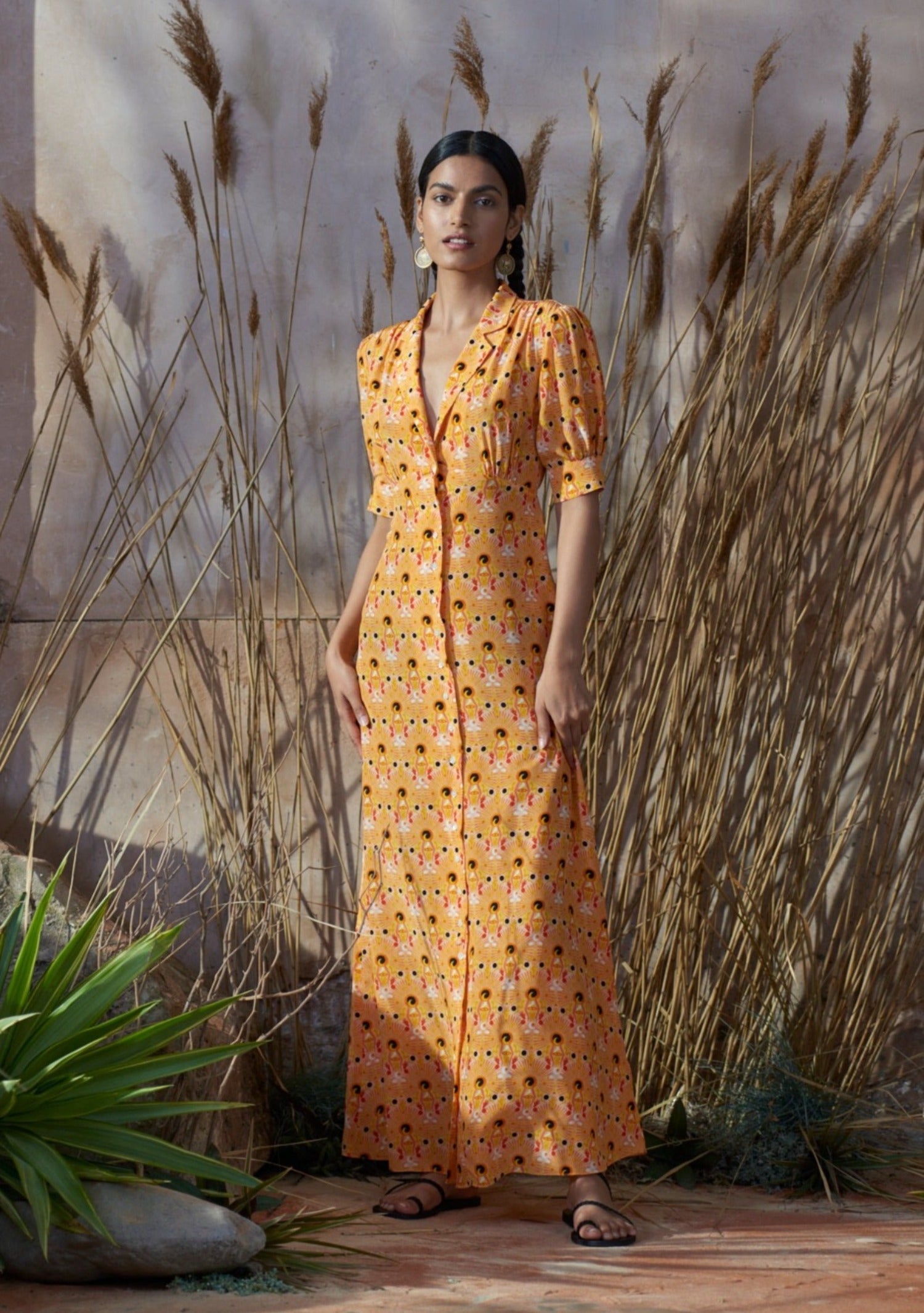 Roxana Dress Sunburst Orange