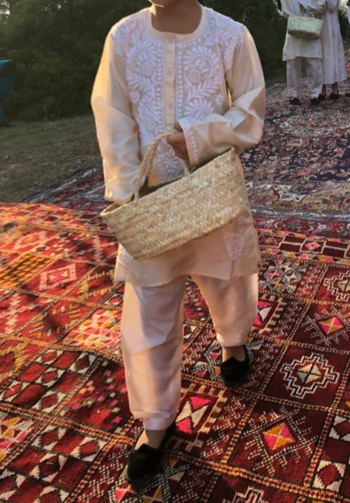 Kids Embroidered Kurta White