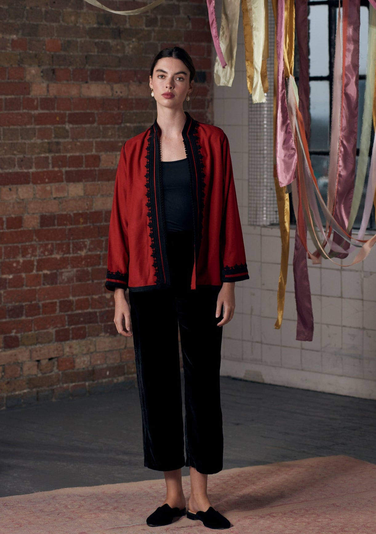 Mariam Jacket Red with Black