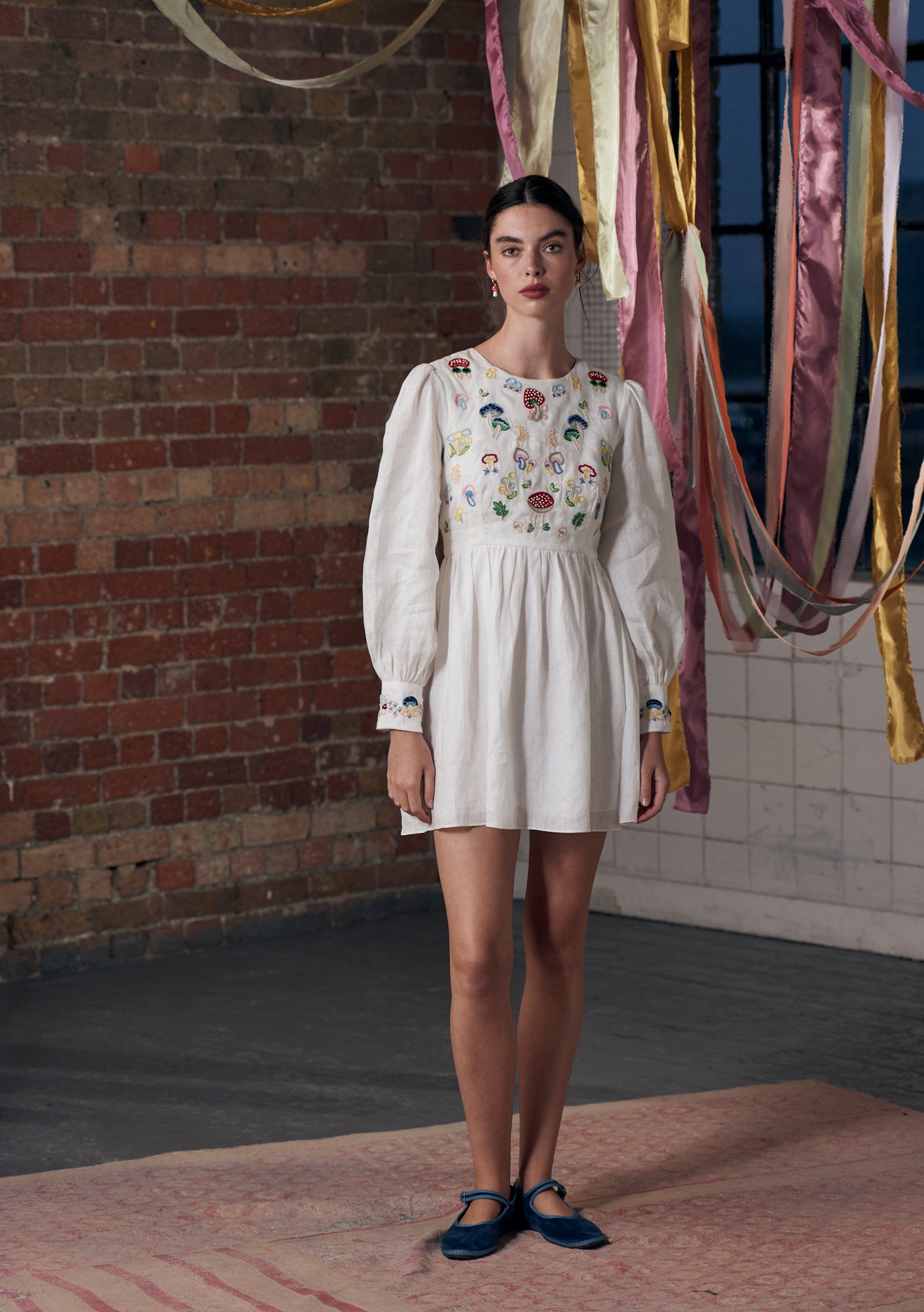 emma embroidered dress Emma Embroidered Dress Ivory
