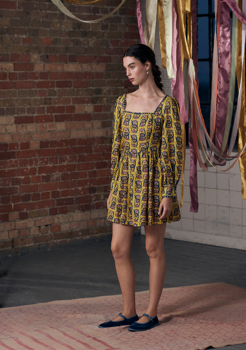 Anna Dress Serpent Yellow