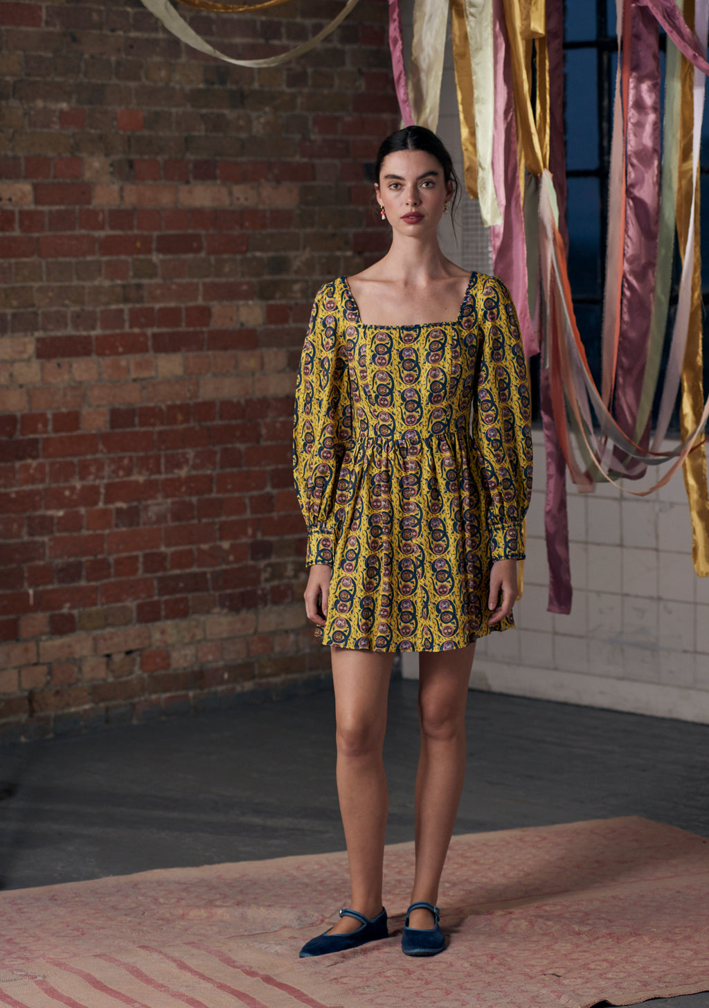 Anna Dress Serpent Yellow