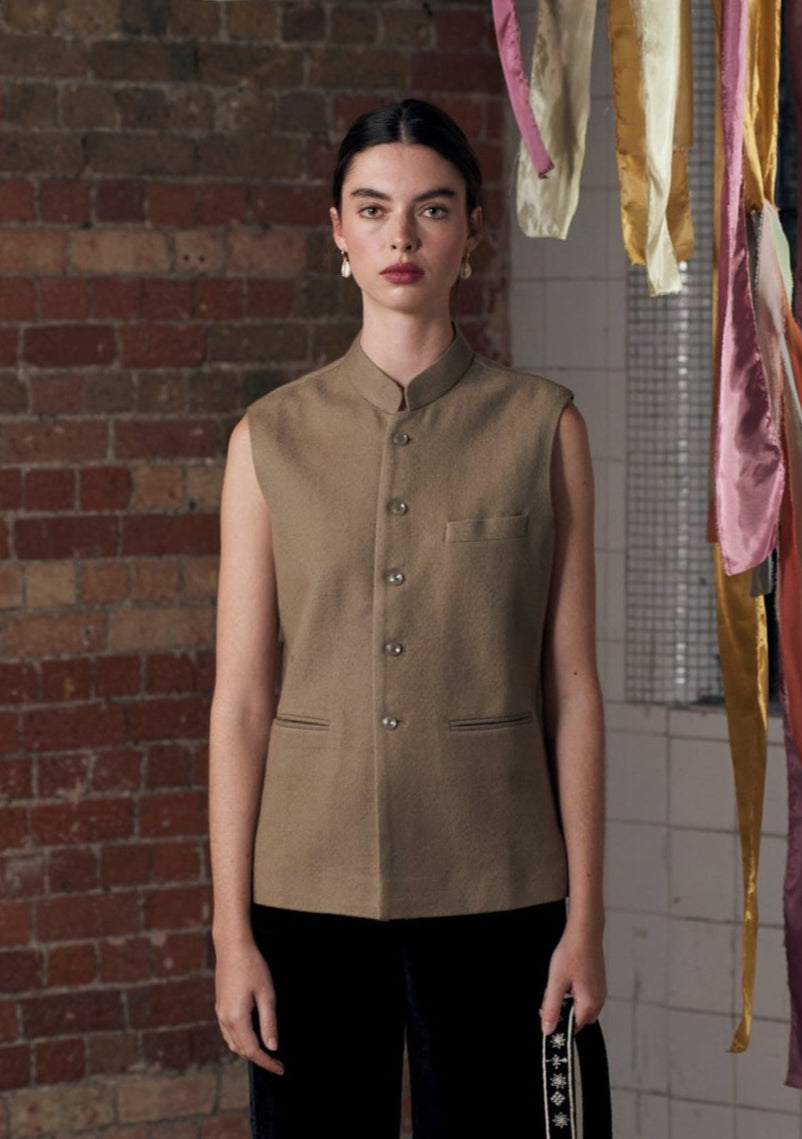 Kashmir Vest Beige