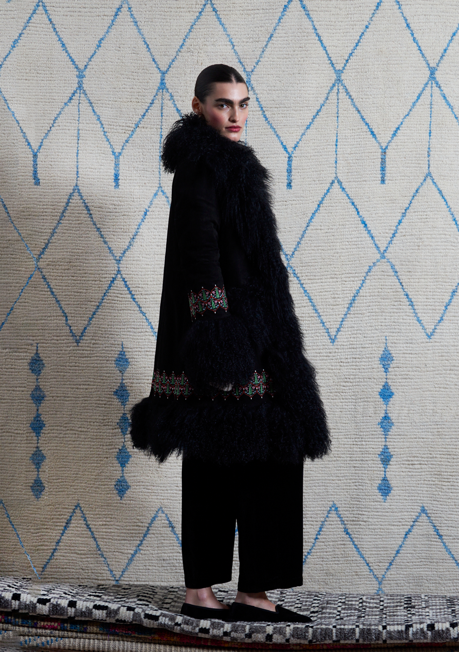Bibi Coat Black Suede