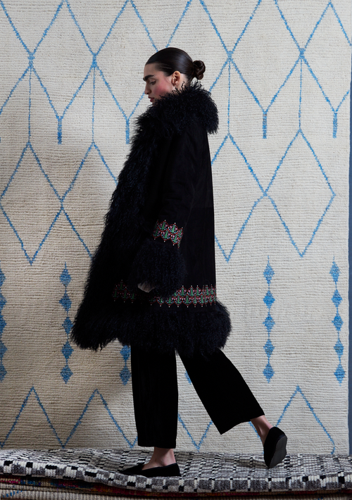 Bibi Coat Black Suede
