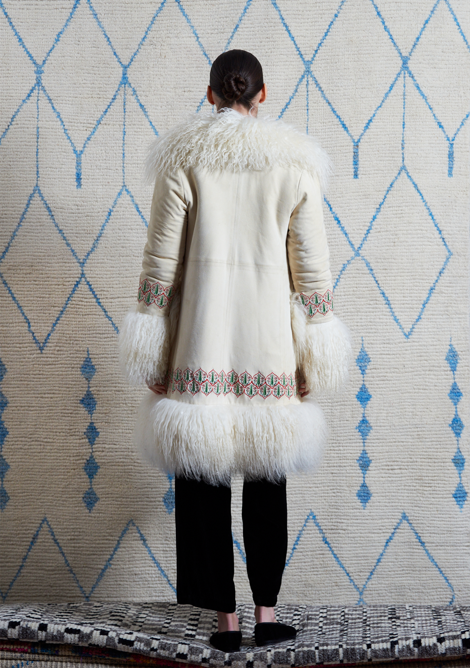 Bibi Coat White Suede
