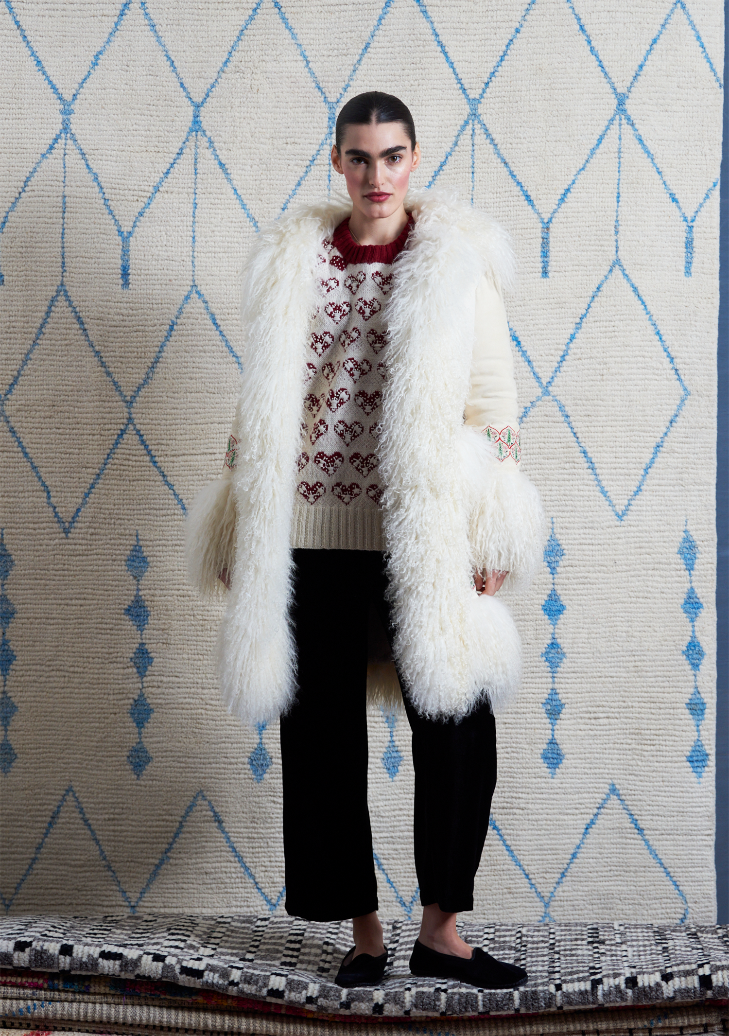 Bibi Coat White Suede