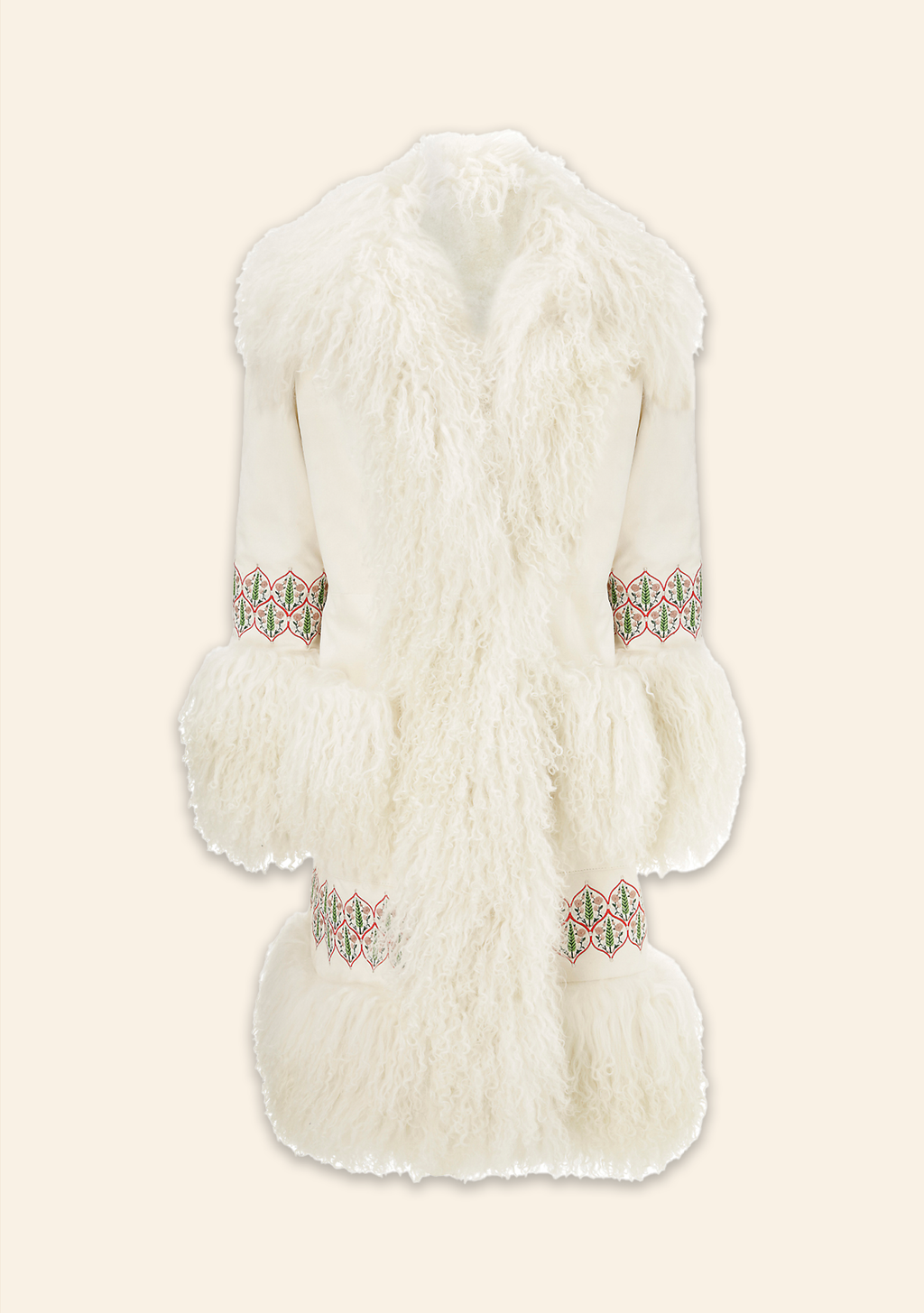Bibi Coat White Suede