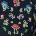 Emma Dress Black with Mushroom Embroidery