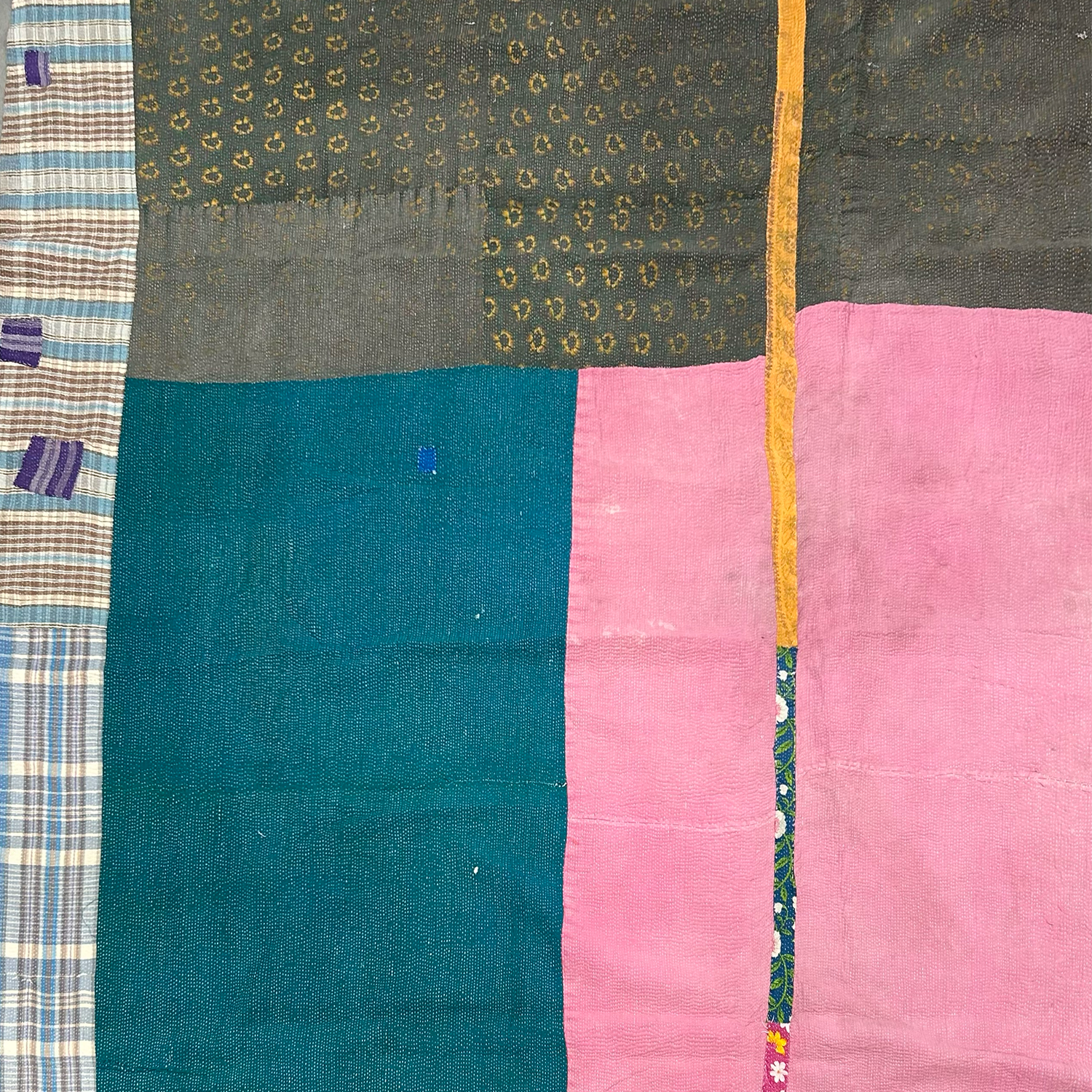 Multicoloured Cotton Kantha Throw XII