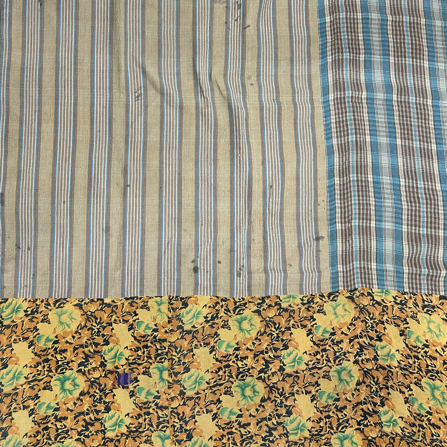 Multicoloured Cotton Kantha Throw XII