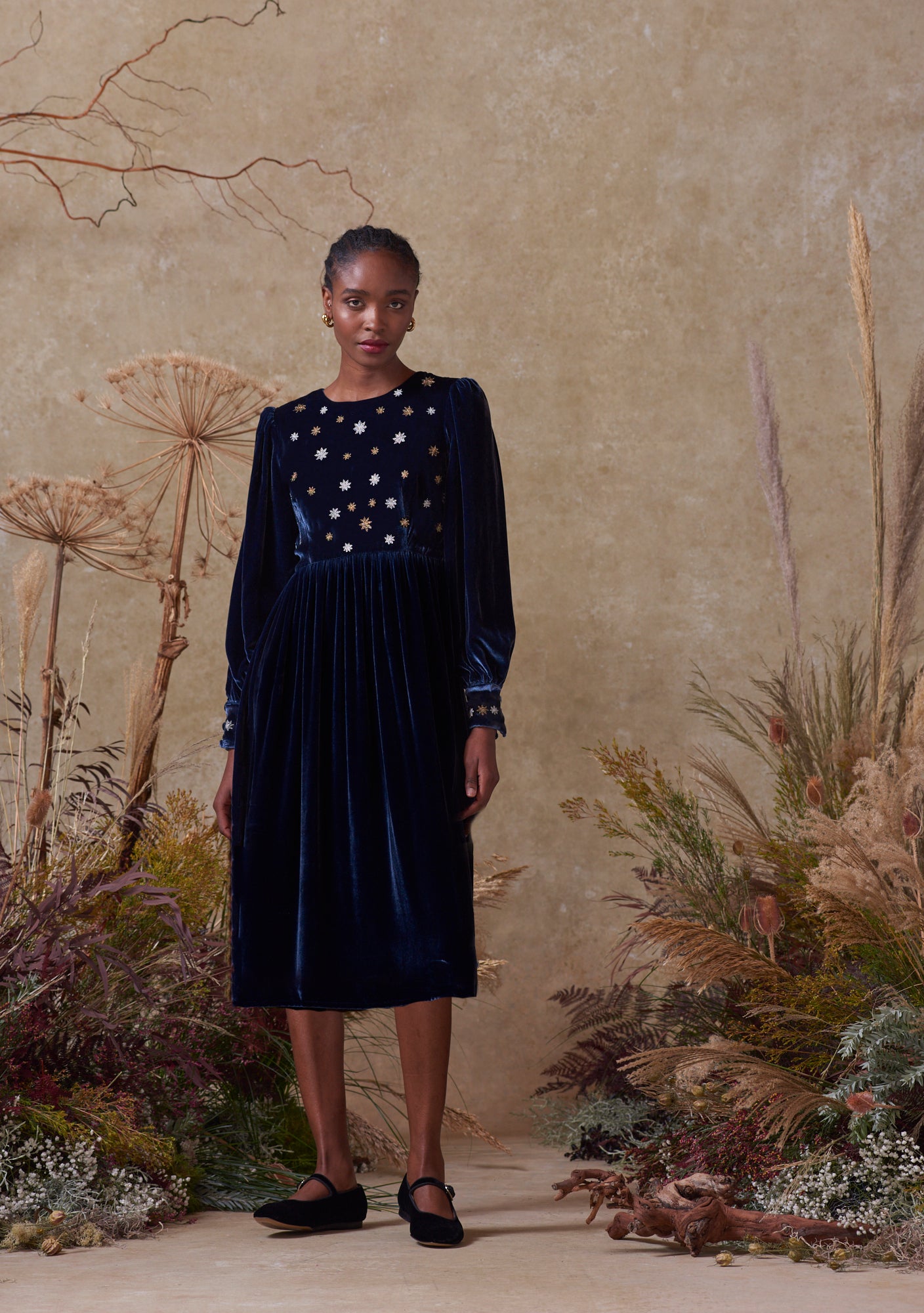 Emma Midi Dress Navy