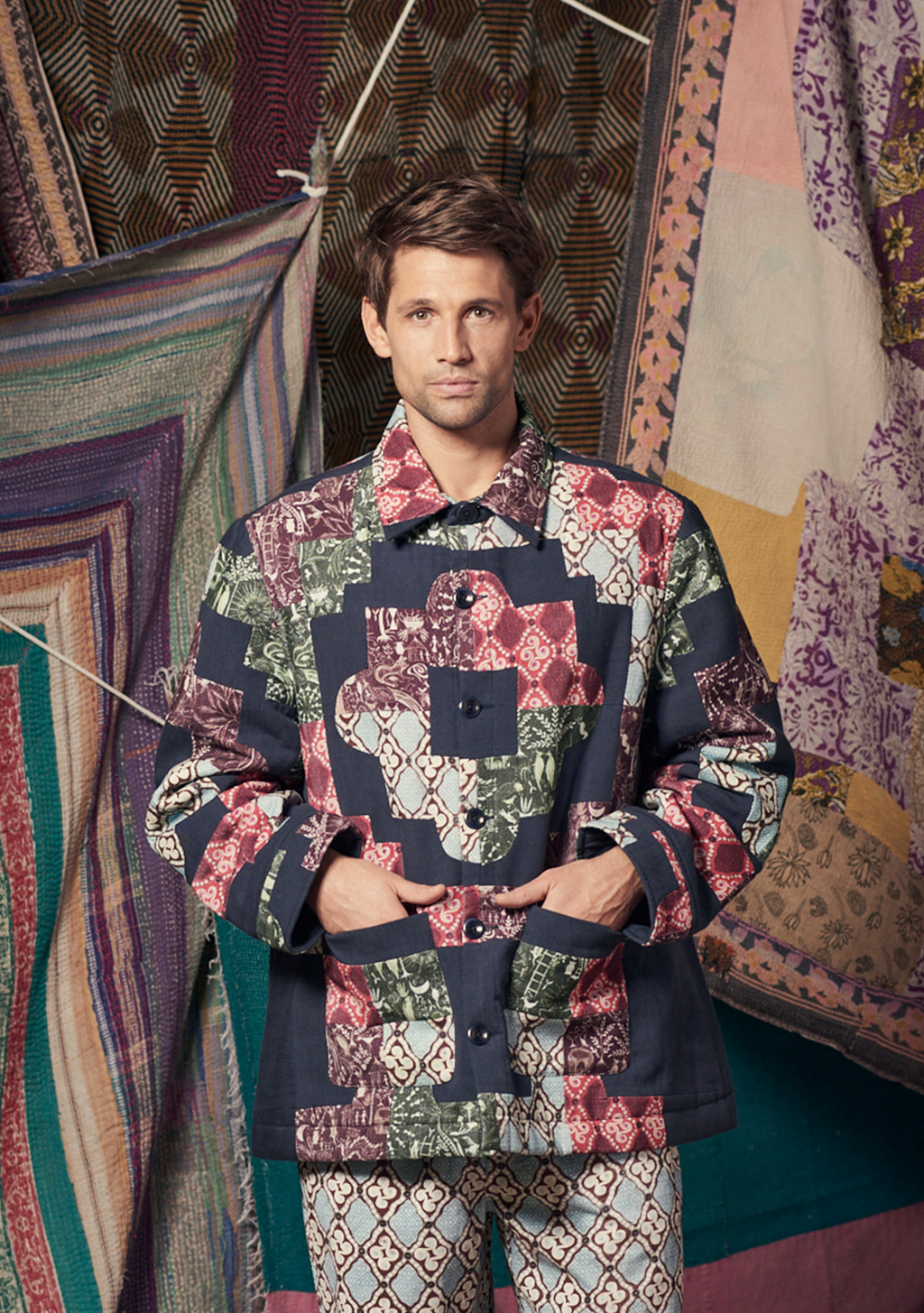Alex Jacket Patchwork Navy