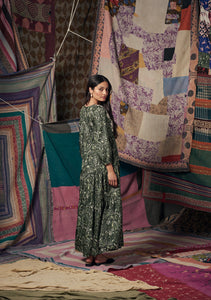 Frangipani Dress Folktale Green