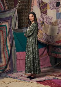 Frangipani Dress Folktale Green