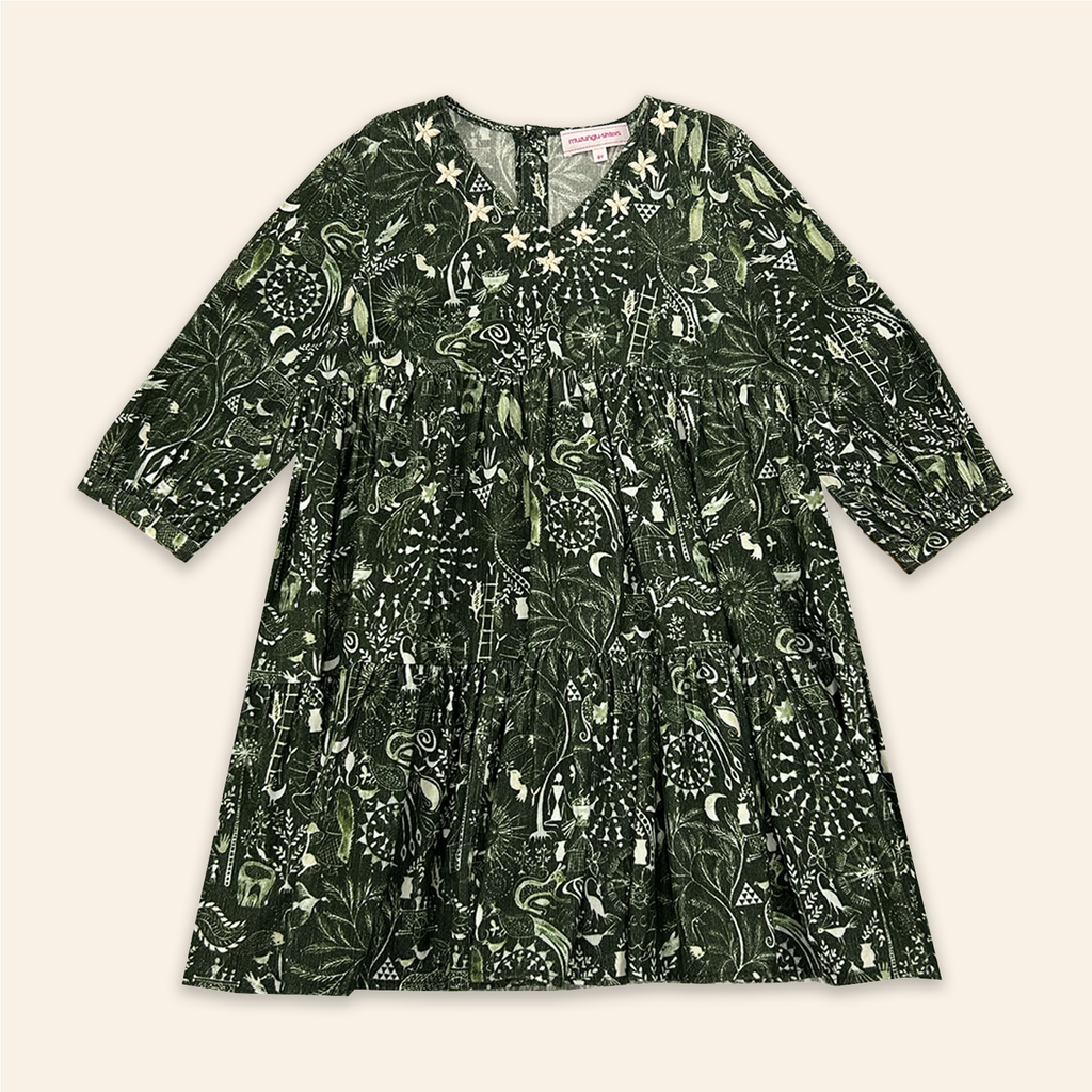 Kids Fran Dress Folktale Green