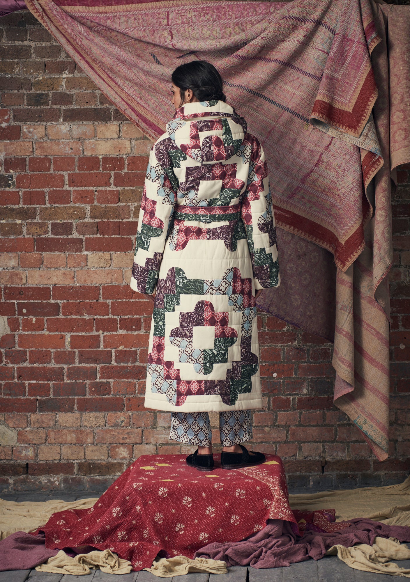 Luna Coat Patchwork Ivory
