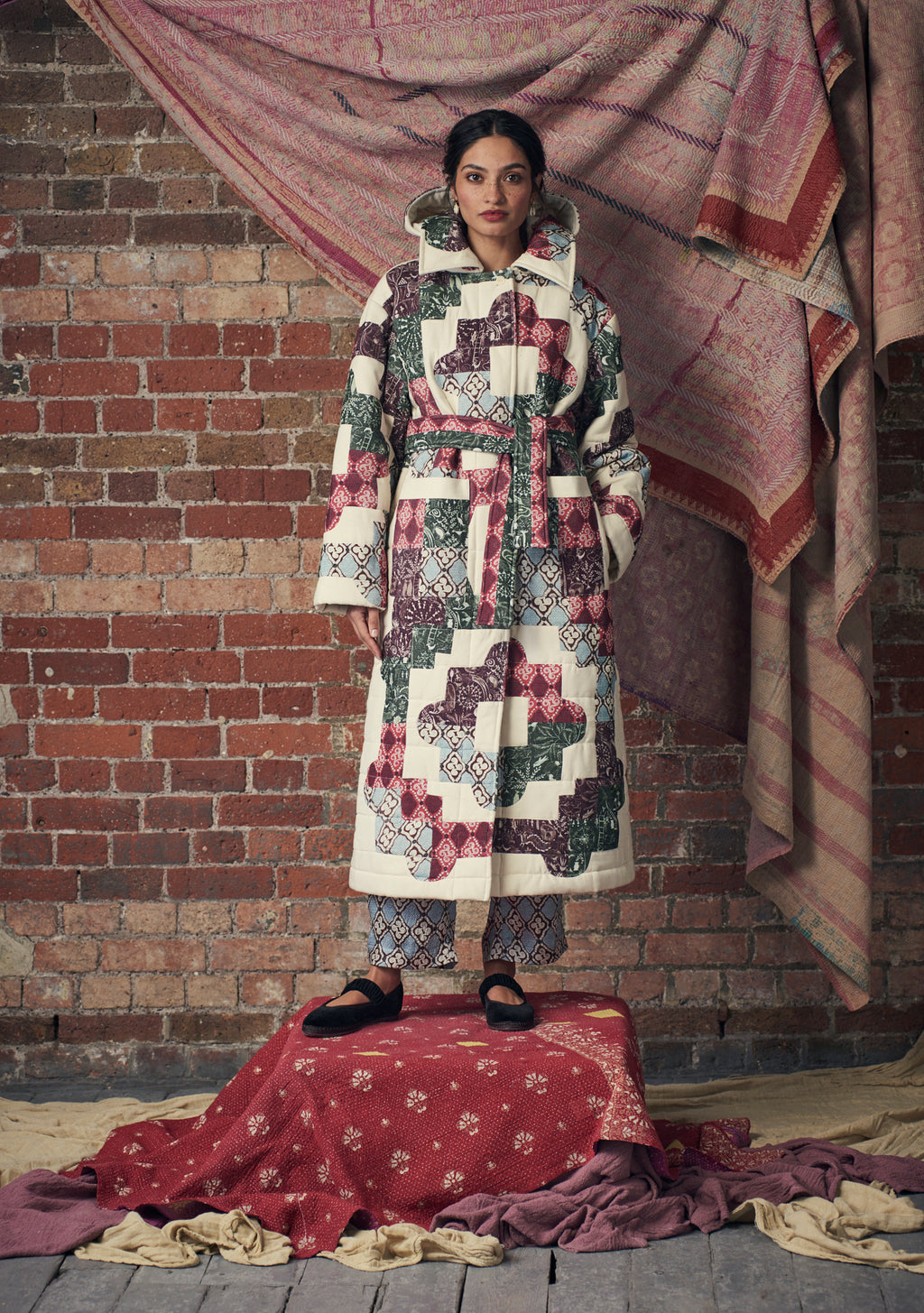 Luna Coat Patchwork Ivory