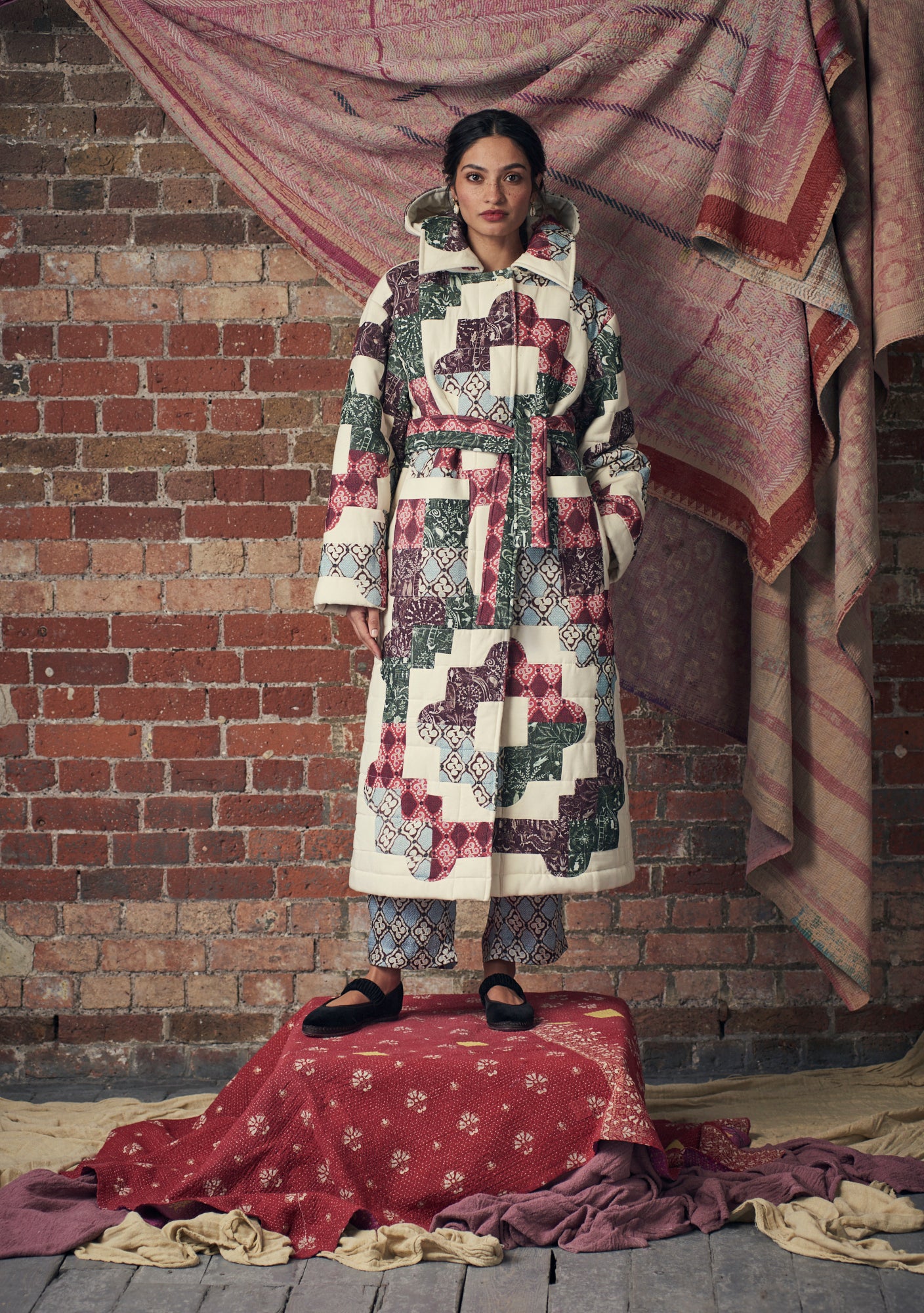 Luna Coat Patchwork Ivory