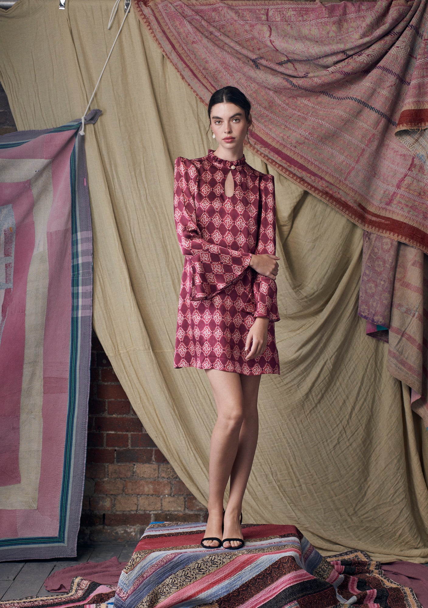 Maddy Dress High Vibrations Garnet