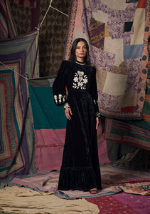Selena Gown Black with Folktale Embroidery
