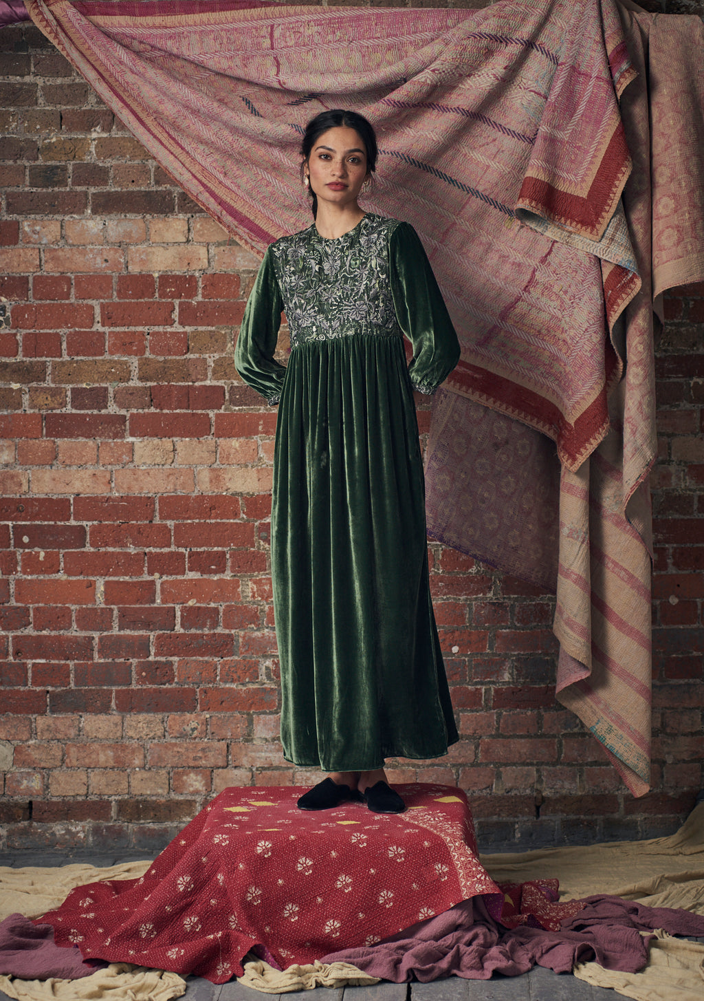 Touba Dress Folktale Green