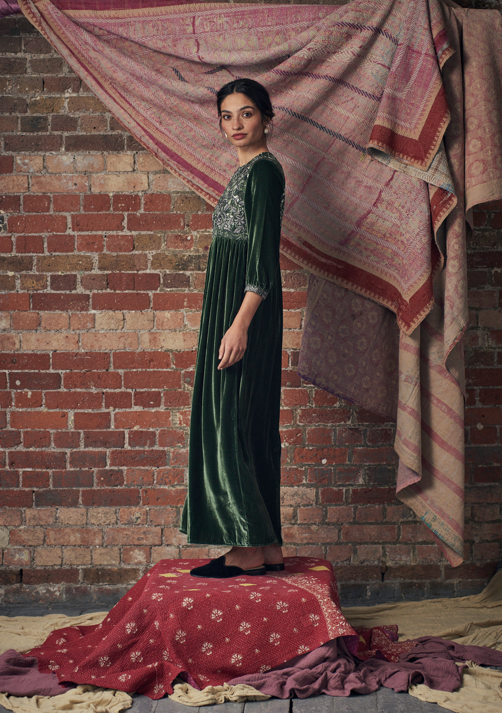 Touba Dress Folktale Green