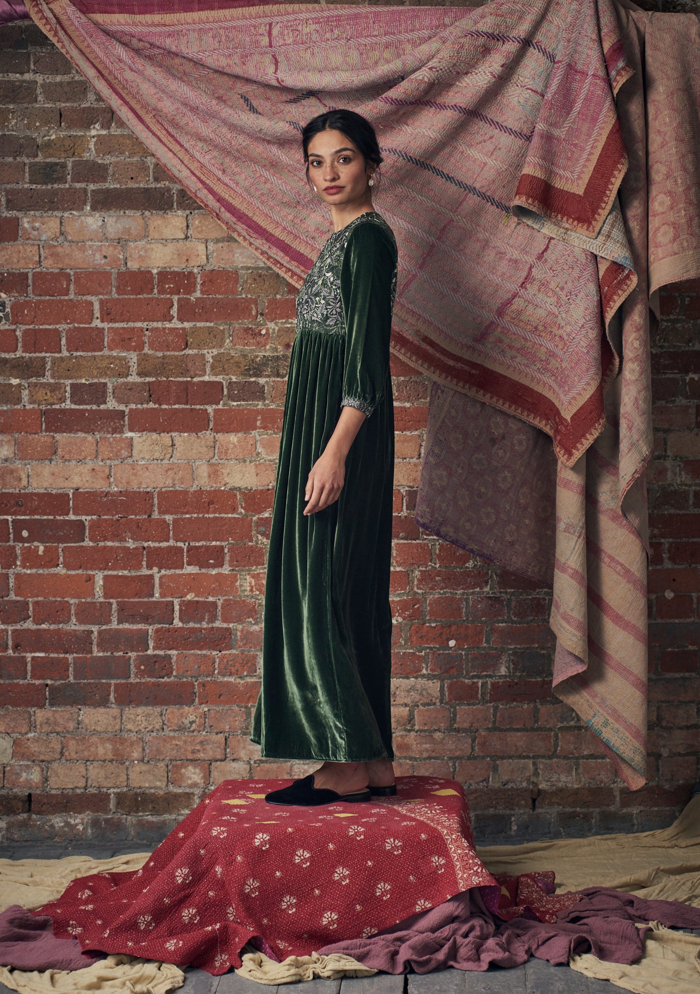 Touba Dress Folktale Green
