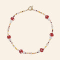 Glass Red Mushroom Beaded Necklace I