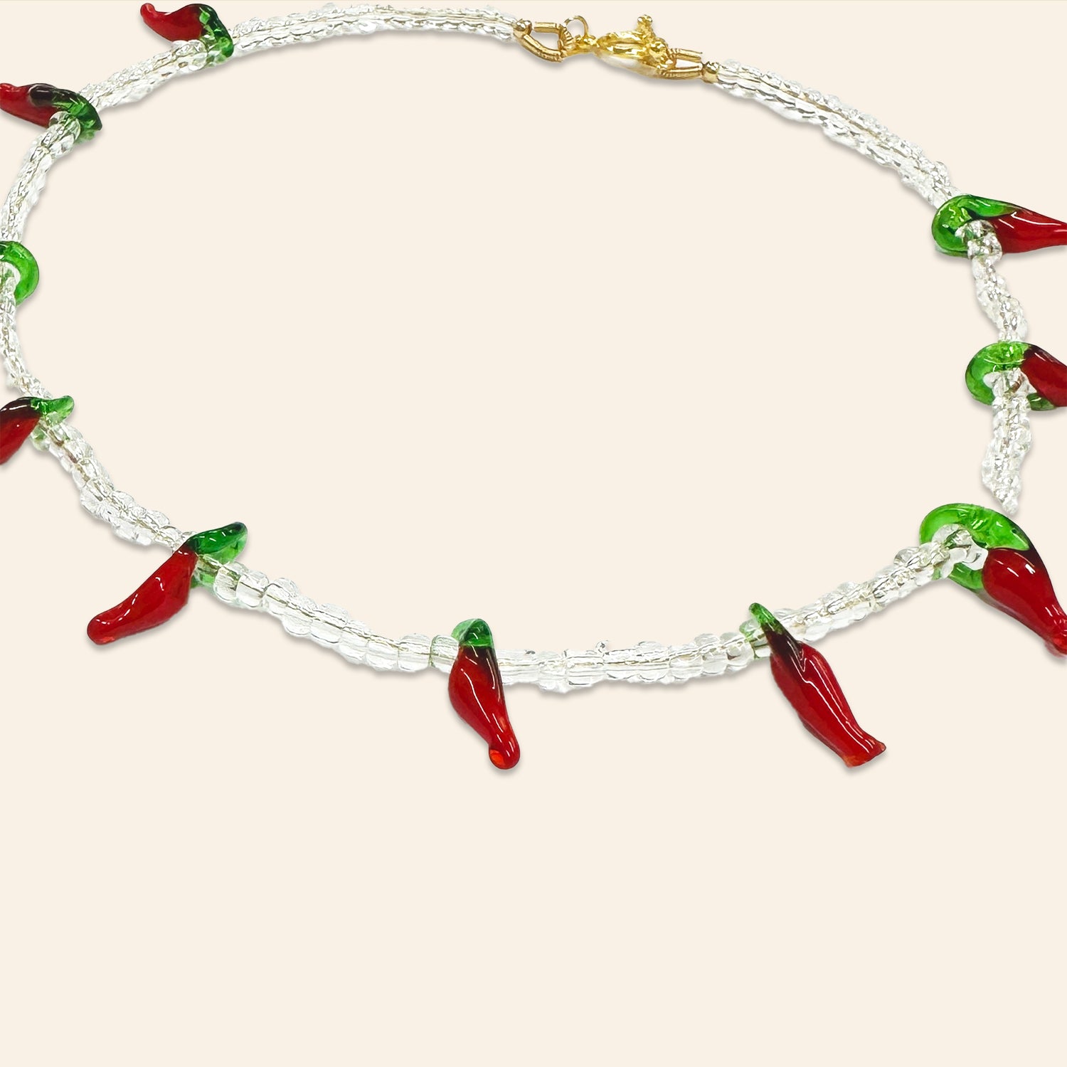 Glass Chilli Beaded Necklace