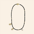 Cowrie Shell and Pearl Necklace Black