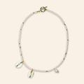 Cowrie Shell and Pearl Necklace Shell Pink