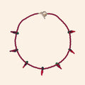 Glass Chilli Beaded Necklace Red