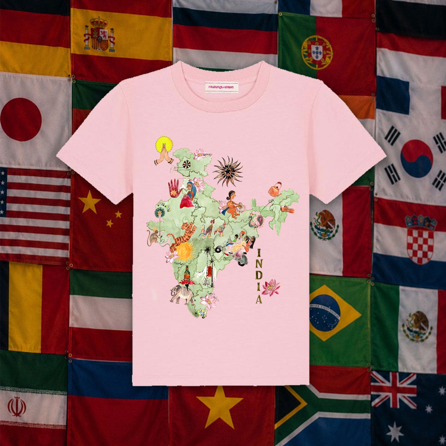 Kids India Tee Pink
