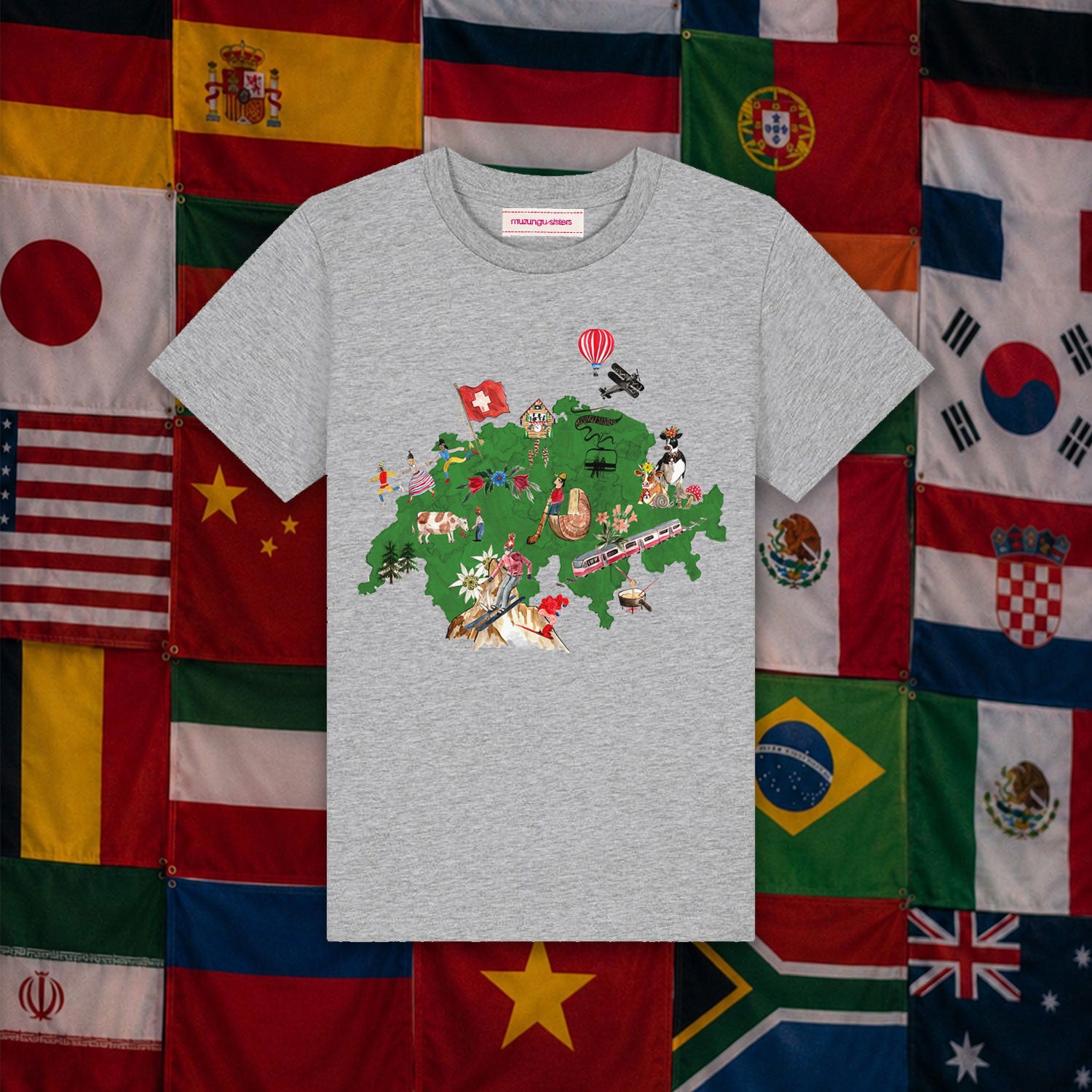 Kids Switzerland Tee Grey