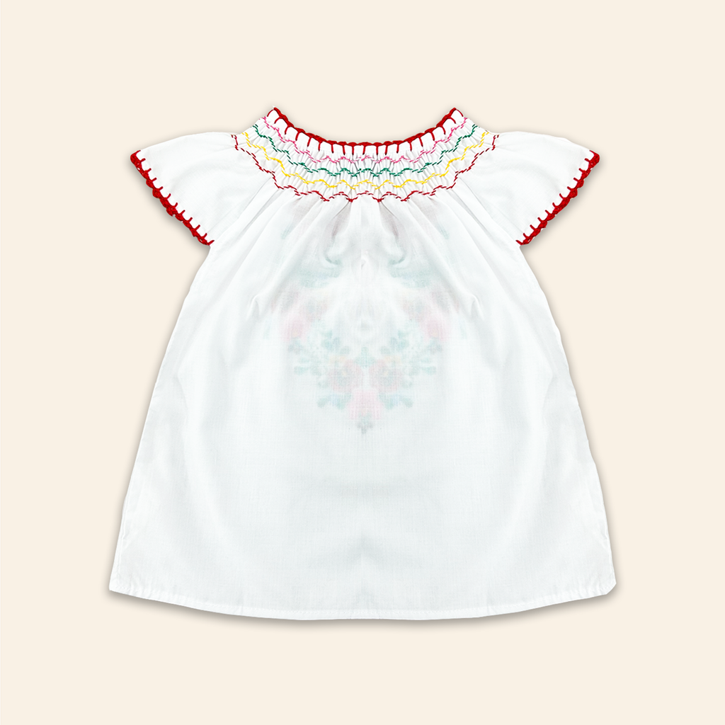 Kids Dora Blouse White with Multi