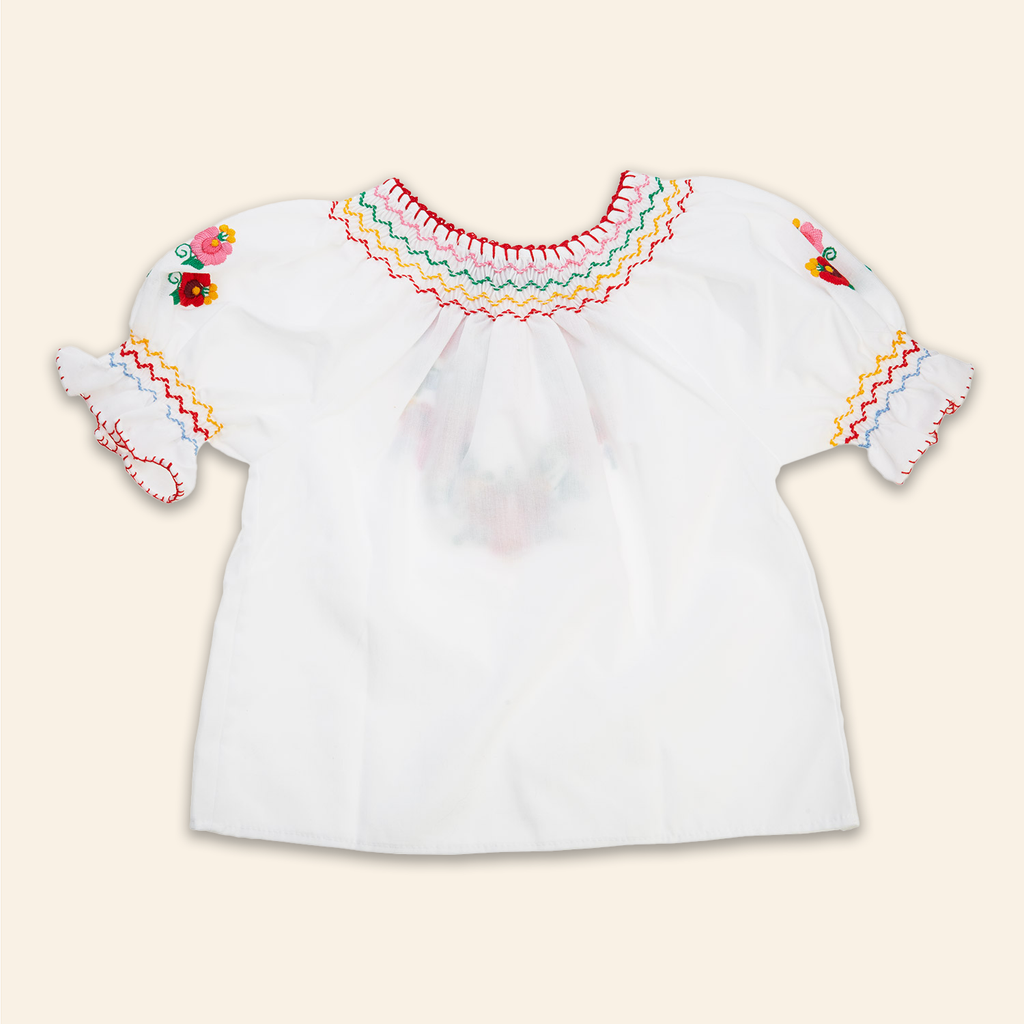 Kids Dora Blouse White with Multi