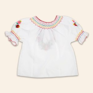Kids Dora Blouse White with Multi