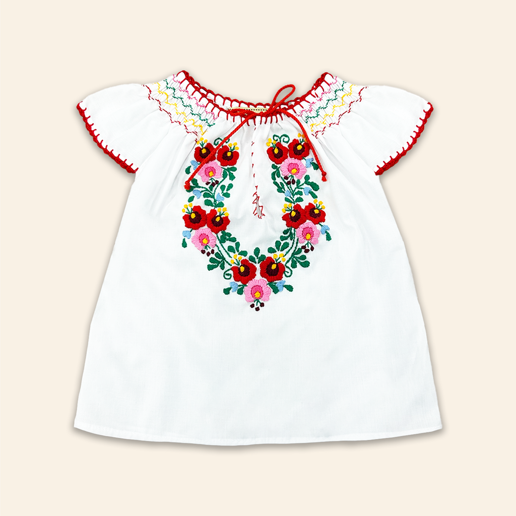 Kids Dora Blouse White with Multi